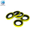 Black piston seal double acting NBR PTFE energized low friction piston seal